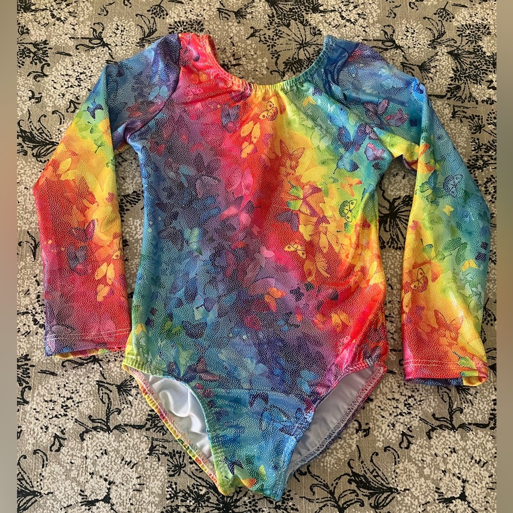 Colorful Girls Long Sleeve Leotard